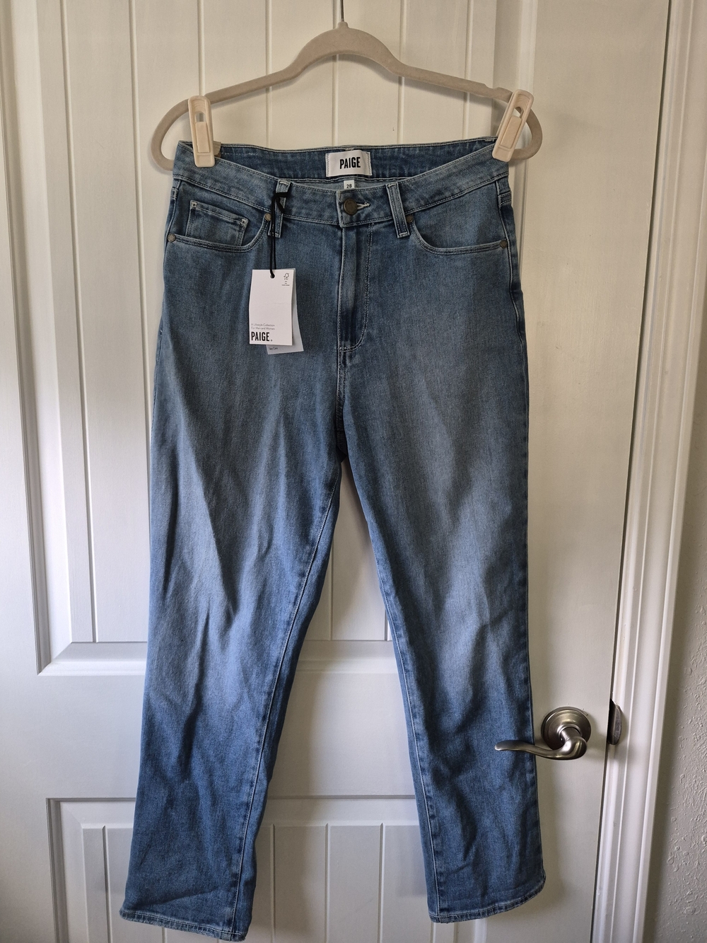PAIGE NWT Women's High Rise Brigitte Cropped Straight-Leg Jeans Size 28
